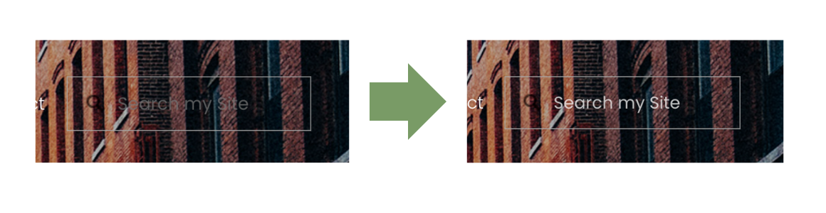 A comparison of two search bars, one with standard grey and one with white placeholder text